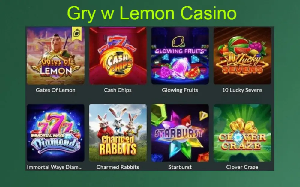 Dostępne gry hazardowe w Lemon casino