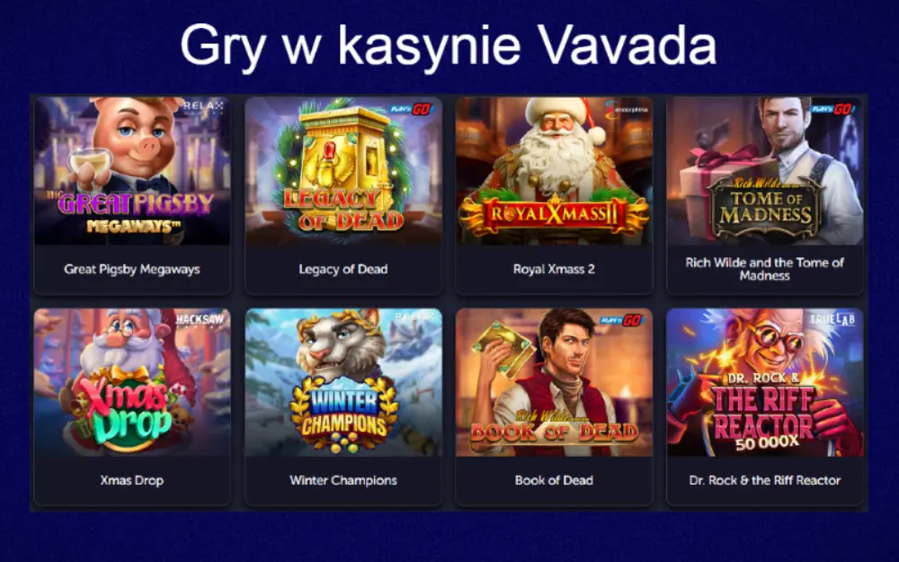 Różnorodne gry za darmo w Vavada Casino